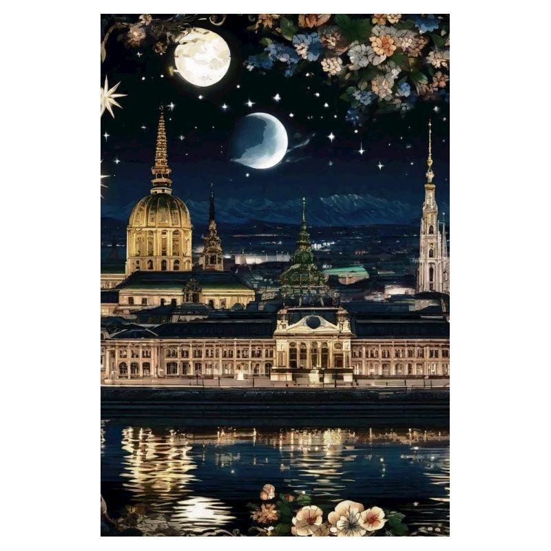 Wien,Wien bei Nacht,skyline, Sterne, Comic