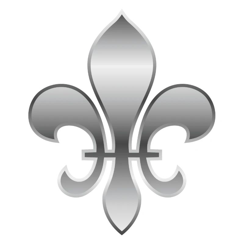 Fleur de Lys / Fleur de Lis Aspect argent métallisé