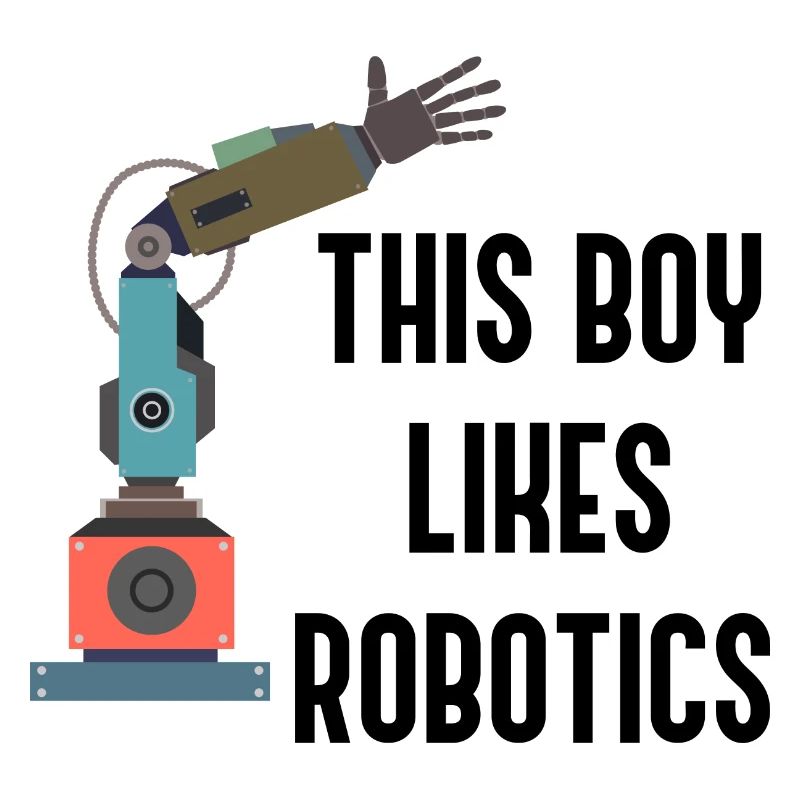 Junge mag Roboter Nette Robotik Technik