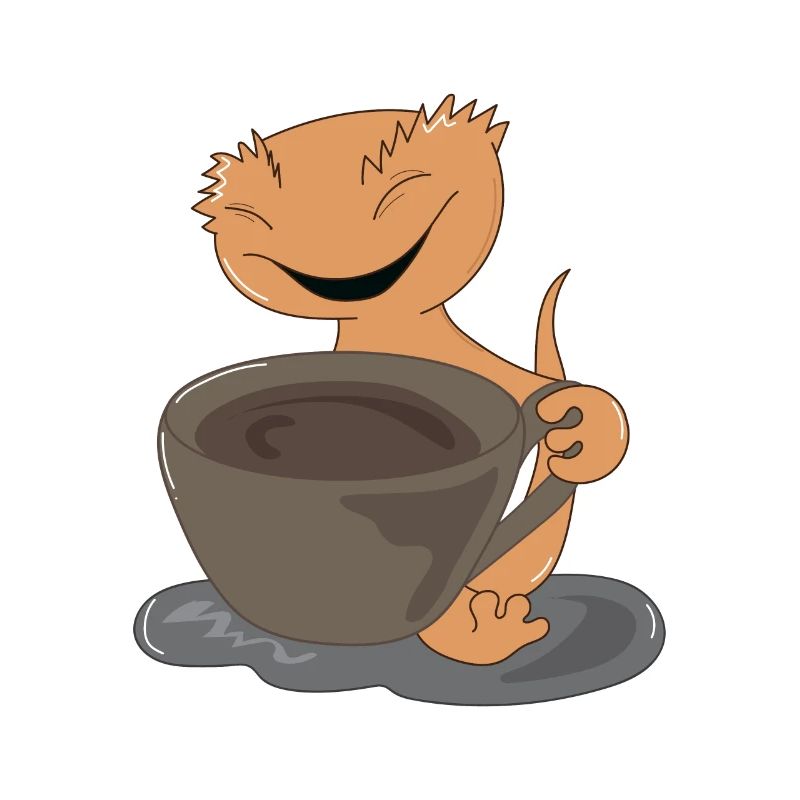Crested Gecko Coffee Cute Lizard Lazy Office