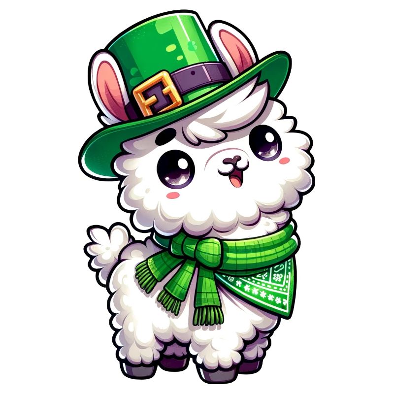 Dessin animé de lama de la Saint-Patrick