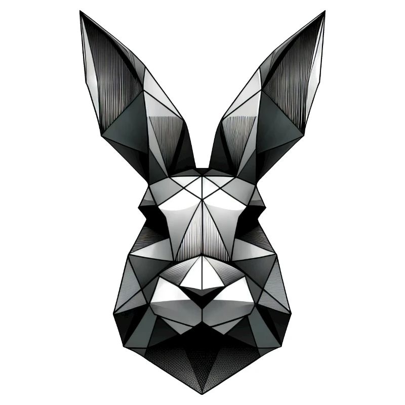 Conception géométrique de lapin polygone lapin