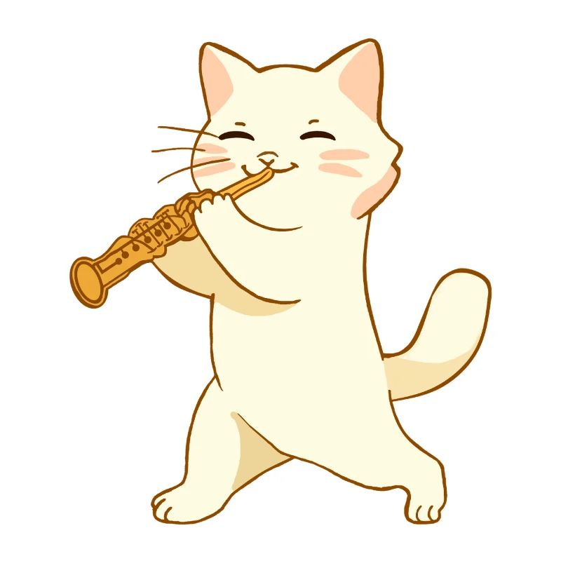 Le chat joue du hautbois