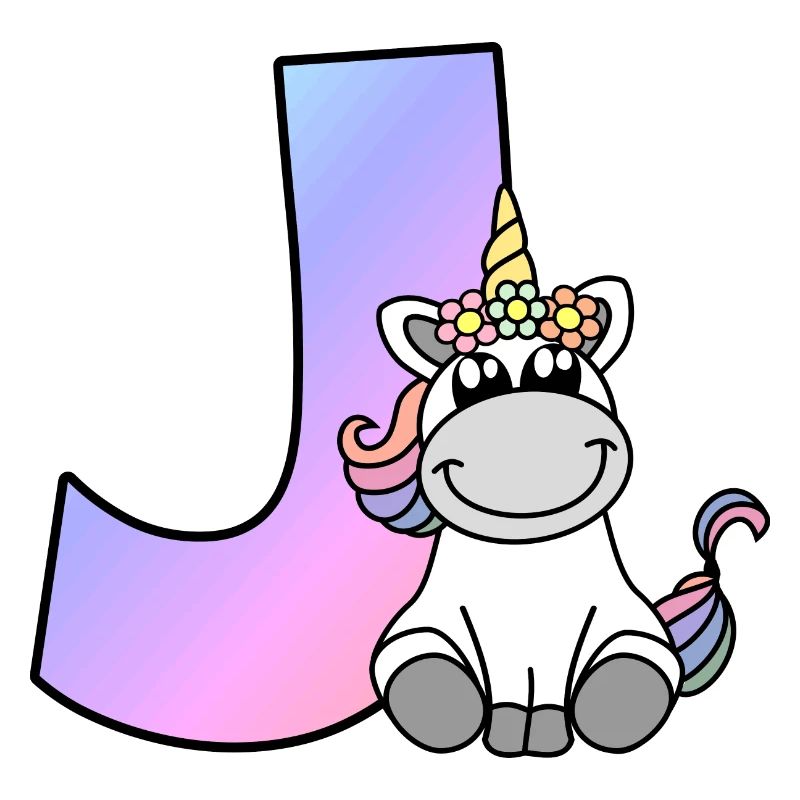 Einhorn Buchstabe J