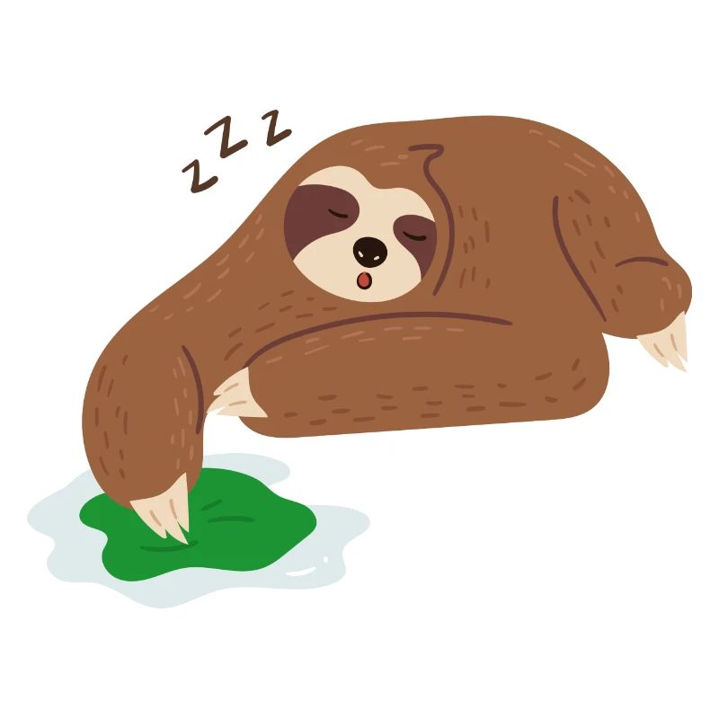 Sloth Cleaning Falling Asleep Ironic Lazy Sloth