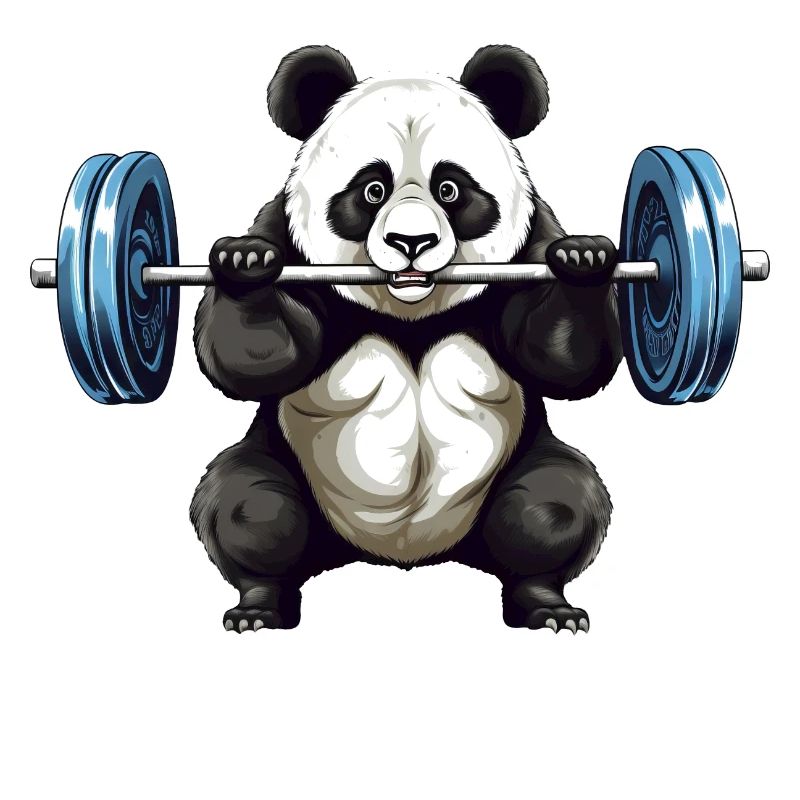 Panda Bodybuilding Gewichteheber No More Struggle