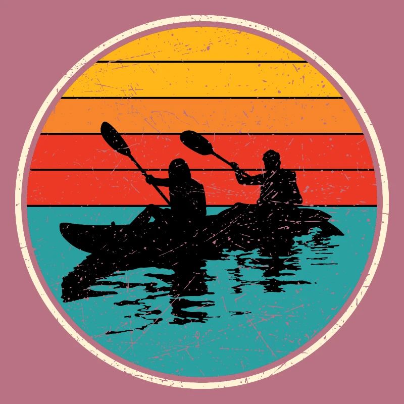 Sunset Kayak Duo Circle