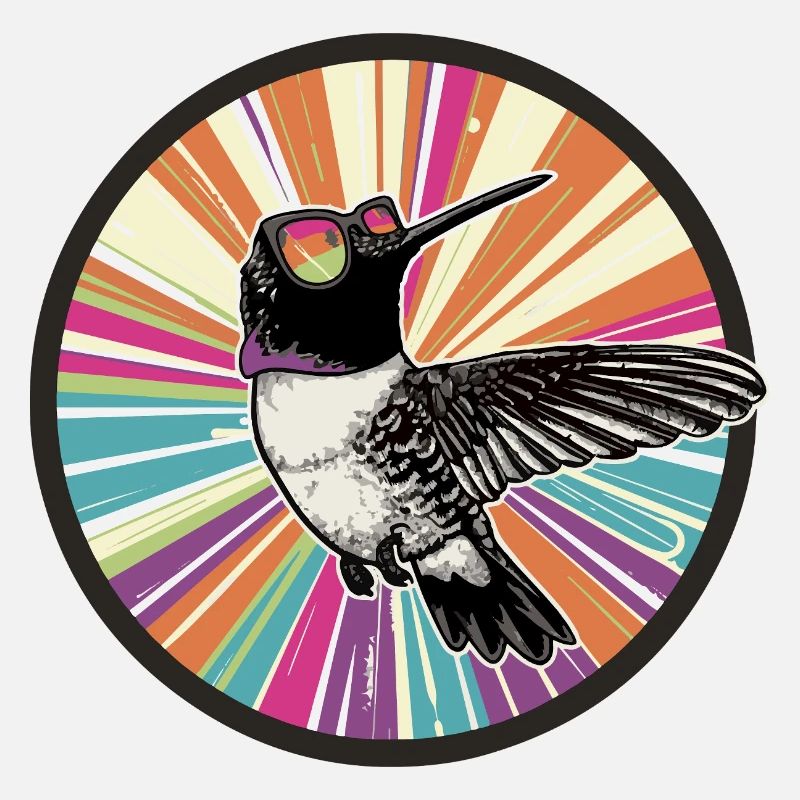 Vibranter Kolibri mit Farbexplosion