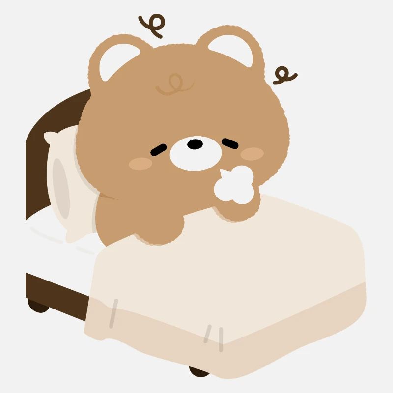 Ours endormi sur le lit