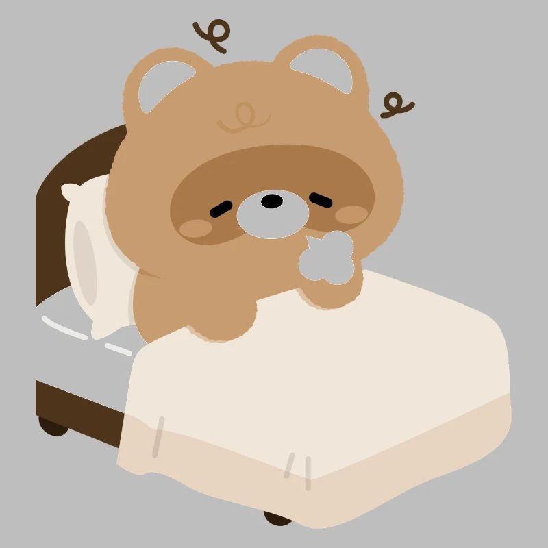 Castor endormi douillet sur lit