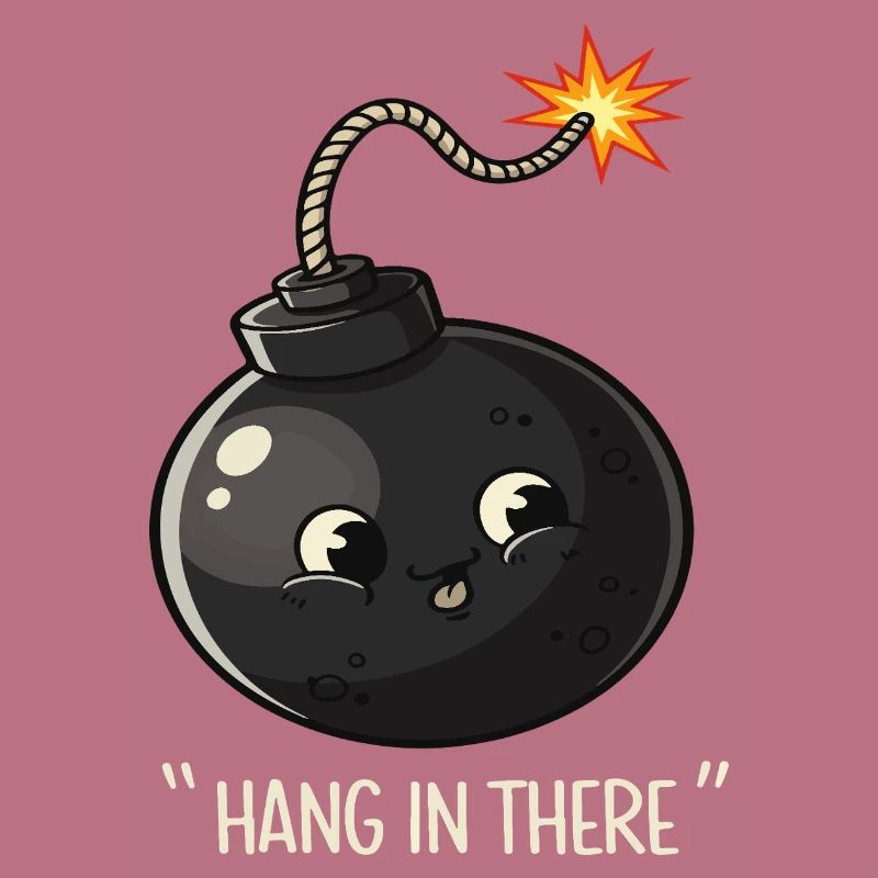 Kawaii Exploding Bomb Comic Design