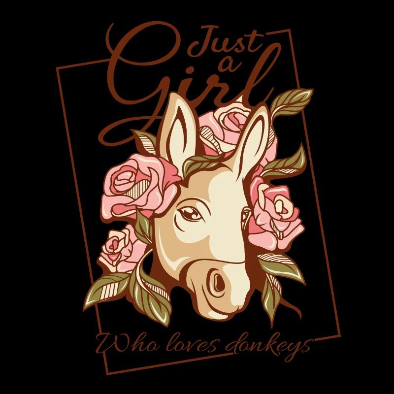 Âne Mulet Muli Fleurs Filles Burro Cadeau