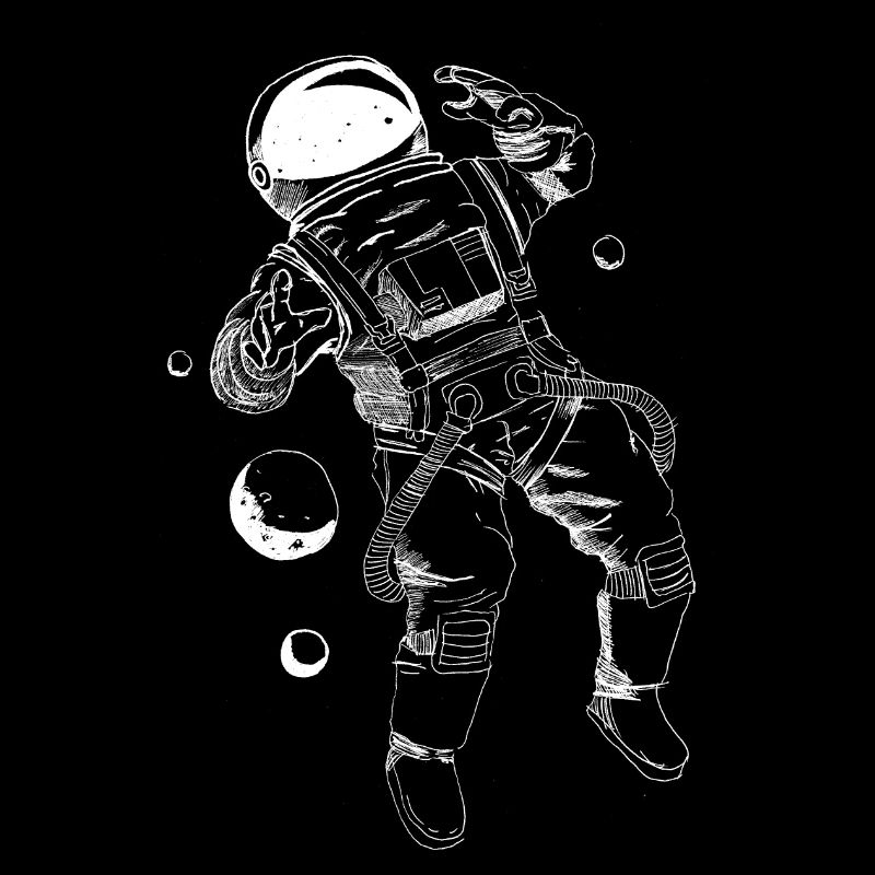 Astronaut schwebend weiss