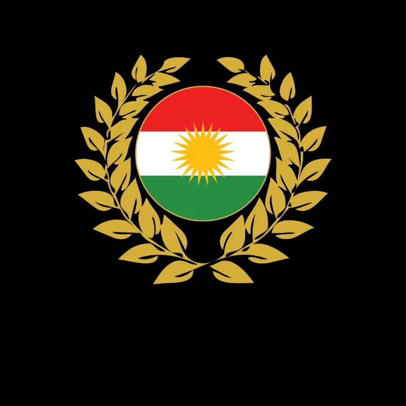 Couronne de laurier bannière drapeau kurde kurde kurde