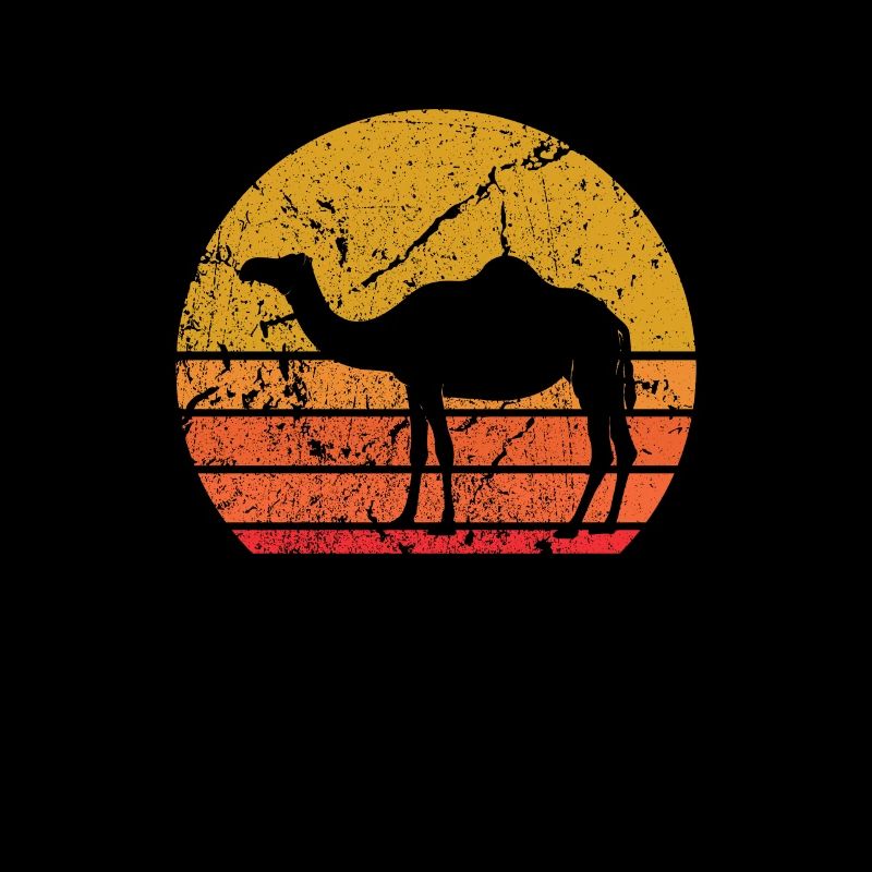 Retro Sun Camel Dromedary Gift