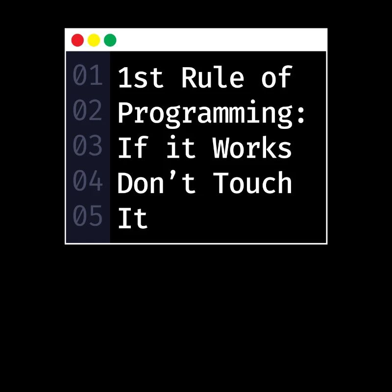 1ère règle de programmation du codage du programmeur