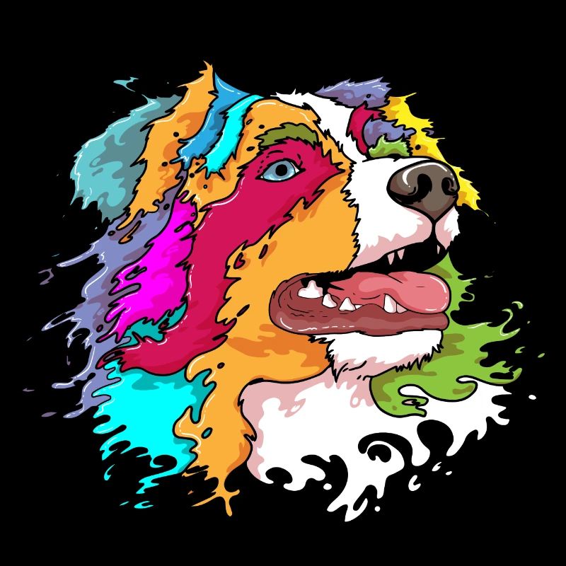 Australian Shepherd Aussie Lover Splash Art
