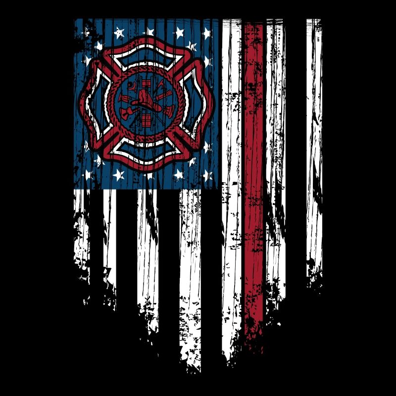 Firefighter American Flag Thin Red Line Fireman