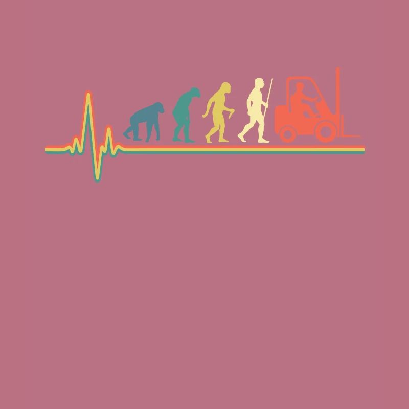 Evolution Forklift Vintage Retro Heartbeat Stacker