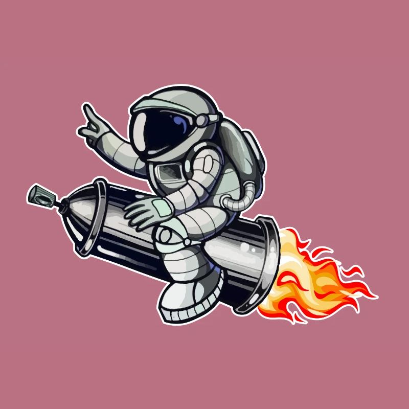 Graffiti astronaut with spray can rocket