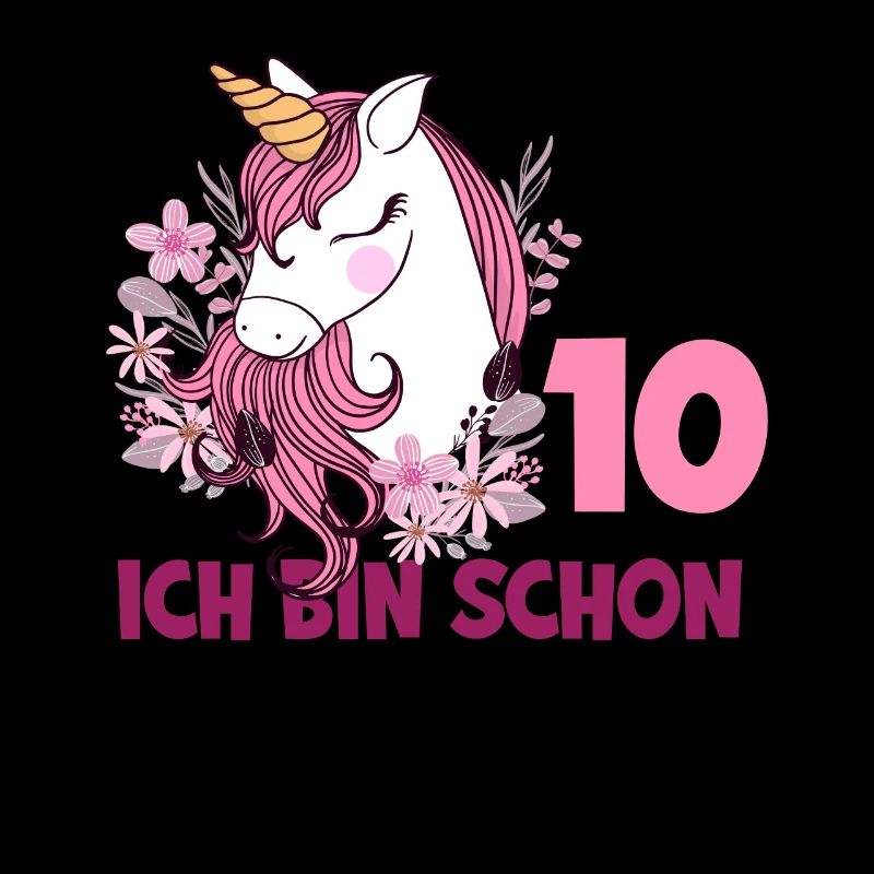 10. Geburtstag Mädchen 10 Jahre Pferde Einhorn