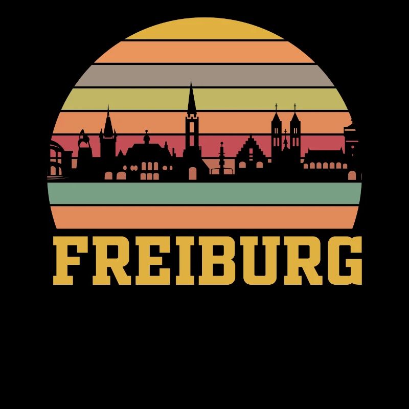 Freiburg | Freiburg Skyline Retro