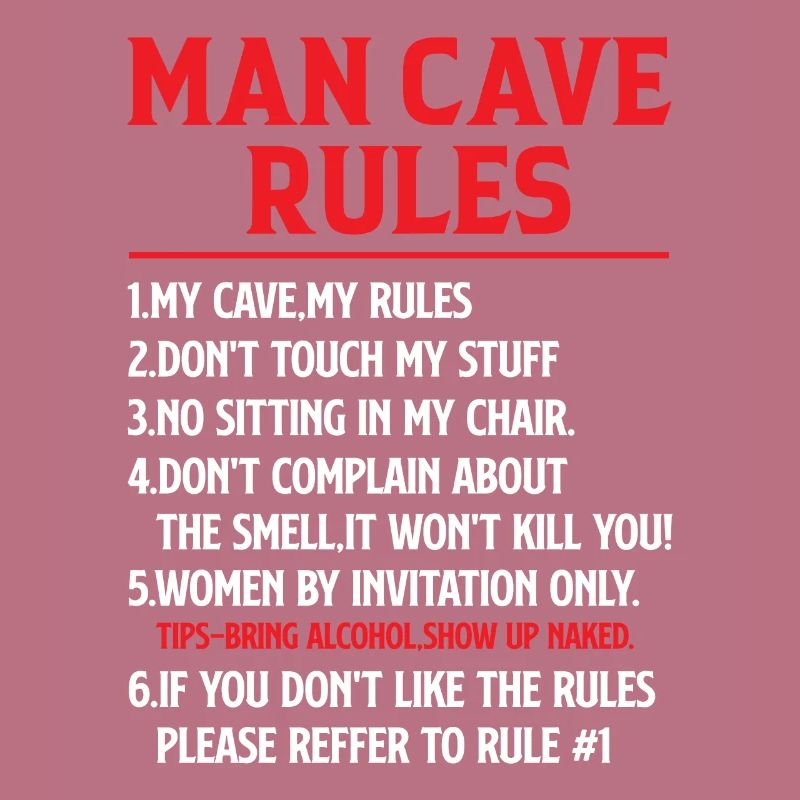 Man Cave Rules - Mancave Joke