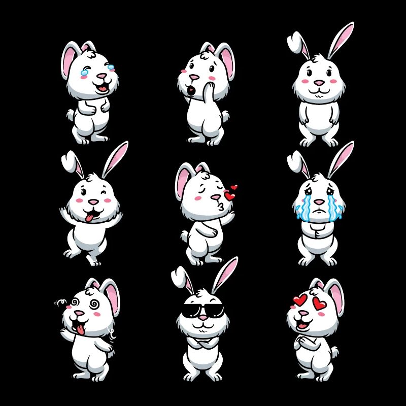 White Rabbit Emoticons Rabbit
