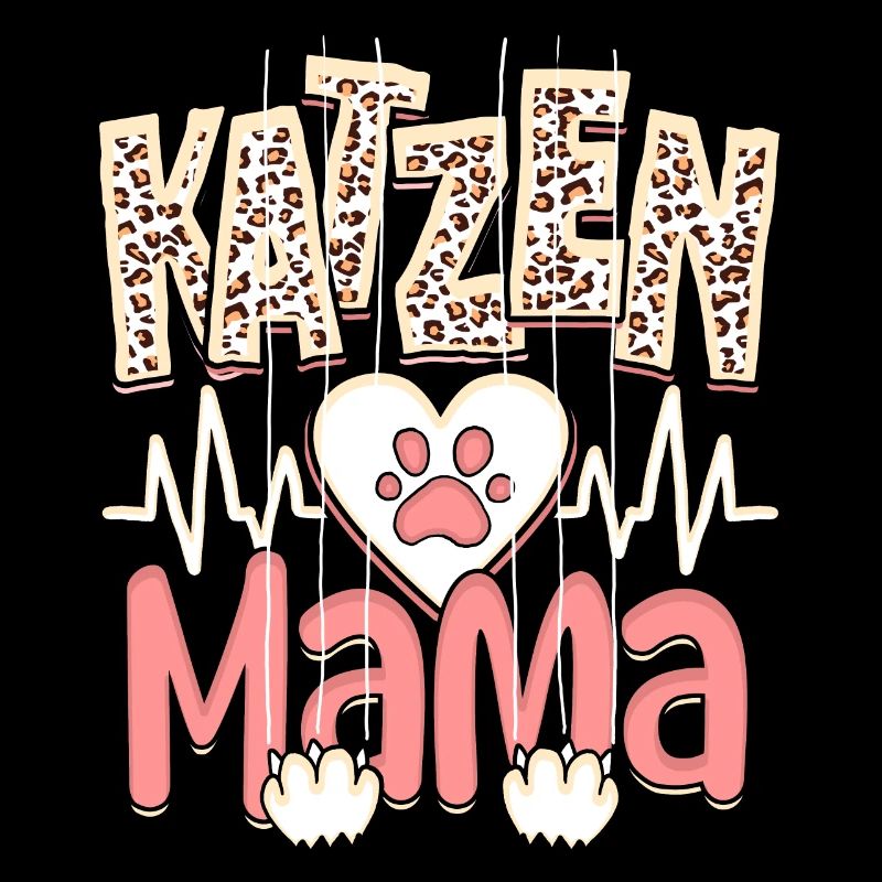 Katzen Mama Kätzchen Leopard Muster
