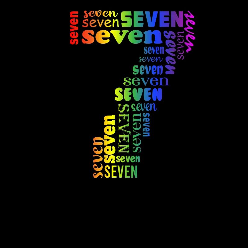 Seven 7th Birthday | Coldorful Words Themed