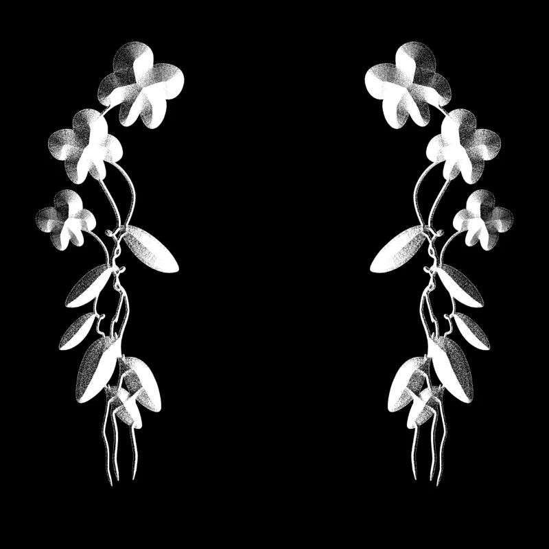 graue blumen blüten muster silber parallel