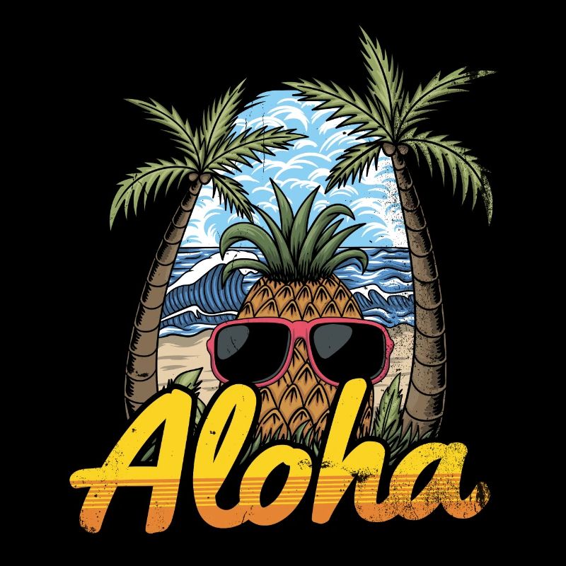 Aloha Ananas Und Pine Tree Design Für Den Strand