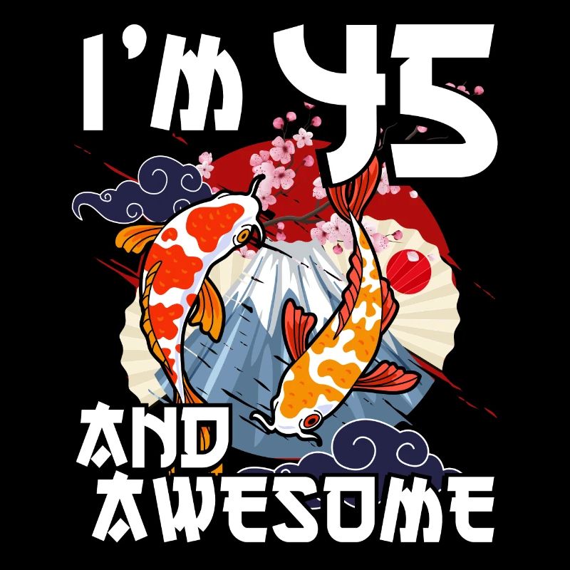Ich Bin 45 Und Awesome Japanischer Karpfen Koi