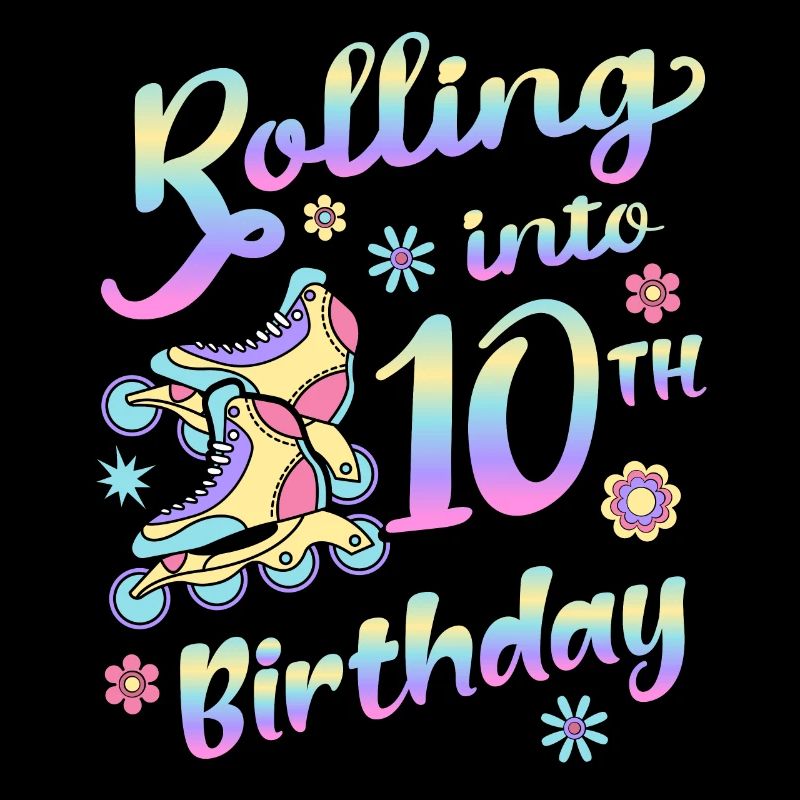 Rolling Into 10. Geburtstag Roller Skater Inline