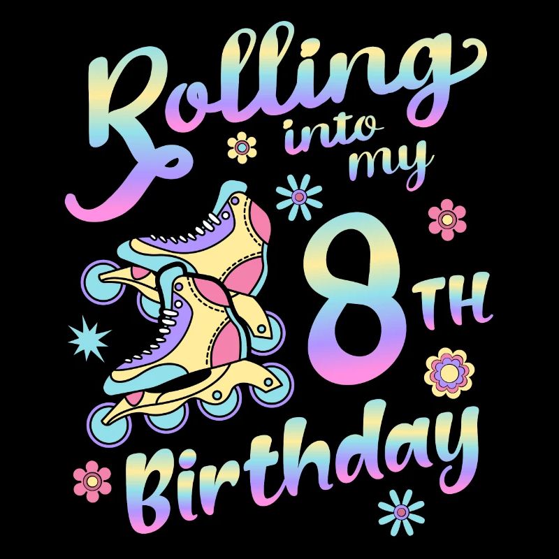 Rolling Into My 8th Birthday Roller Skater Inline