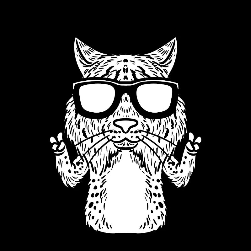 Lynx Lynx Cat With Sunglasses Funny