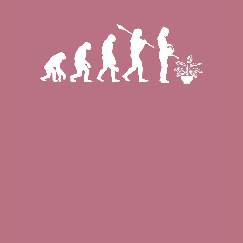 Evolution Gärtnerin Pflanze Gießkanne Calathea