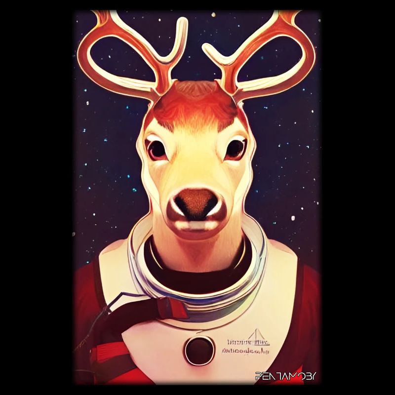 Reindeer Astronaut Future Sci-Fi Technology