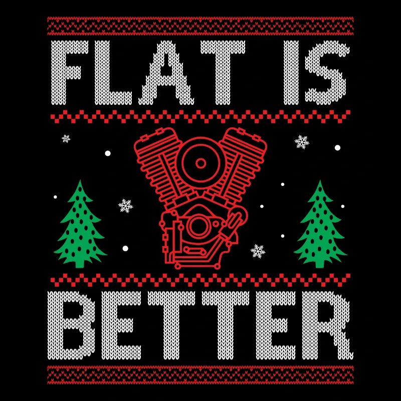 Engine Car Tuning Ugly Christmas - Flat Is Better
