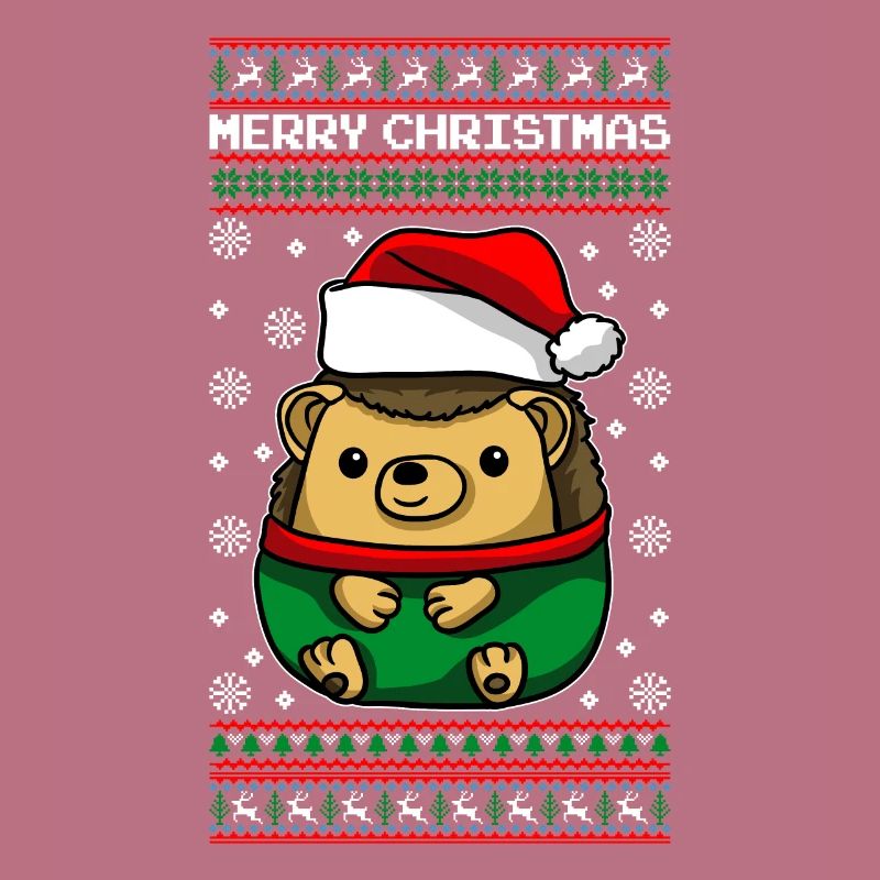 Hérisson avec pull de Noël moche