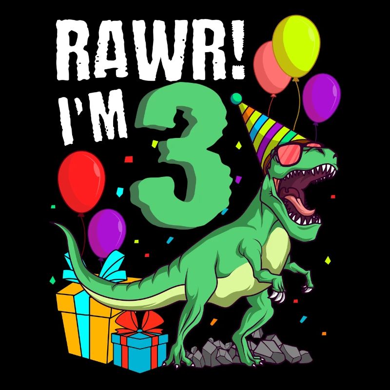 3. Geburtstag Ich Bin 3 Jahre T-Rex Dinosaurier