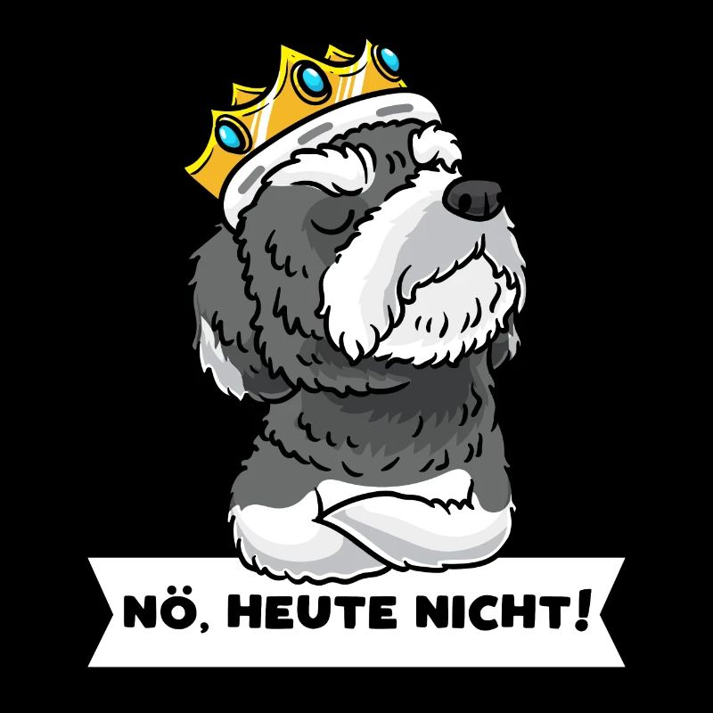Schnoodle Hund Mit Krone Stur