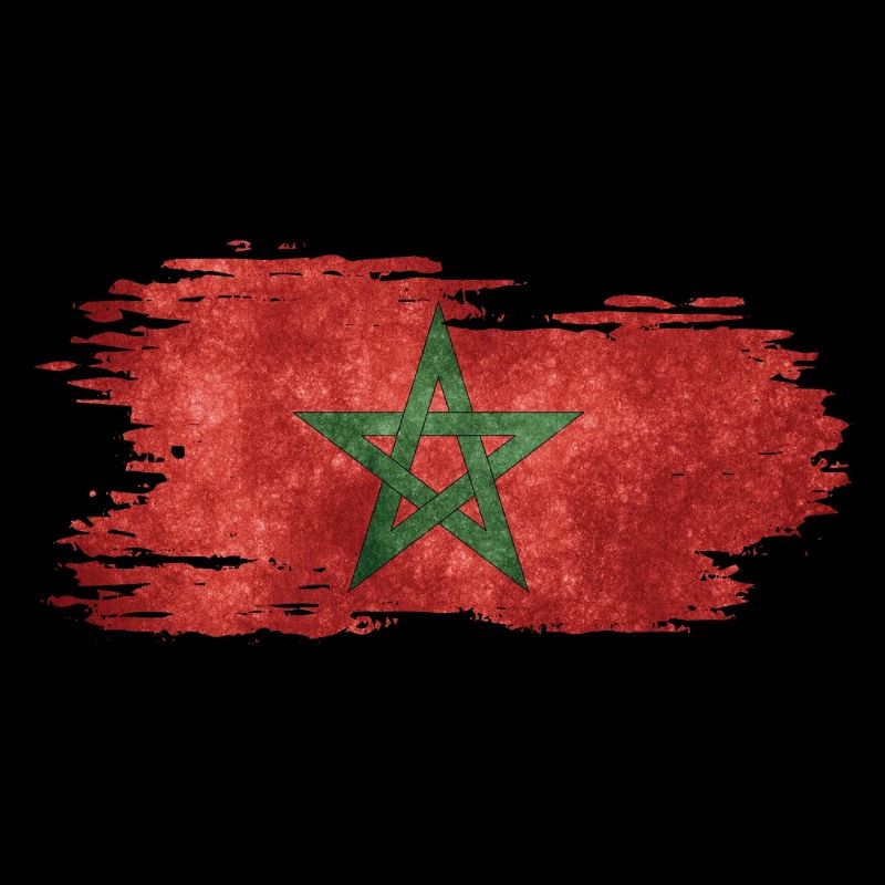 Maroc - Drapeau national, effet brosse