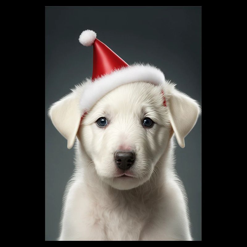 Chiot blanc noël