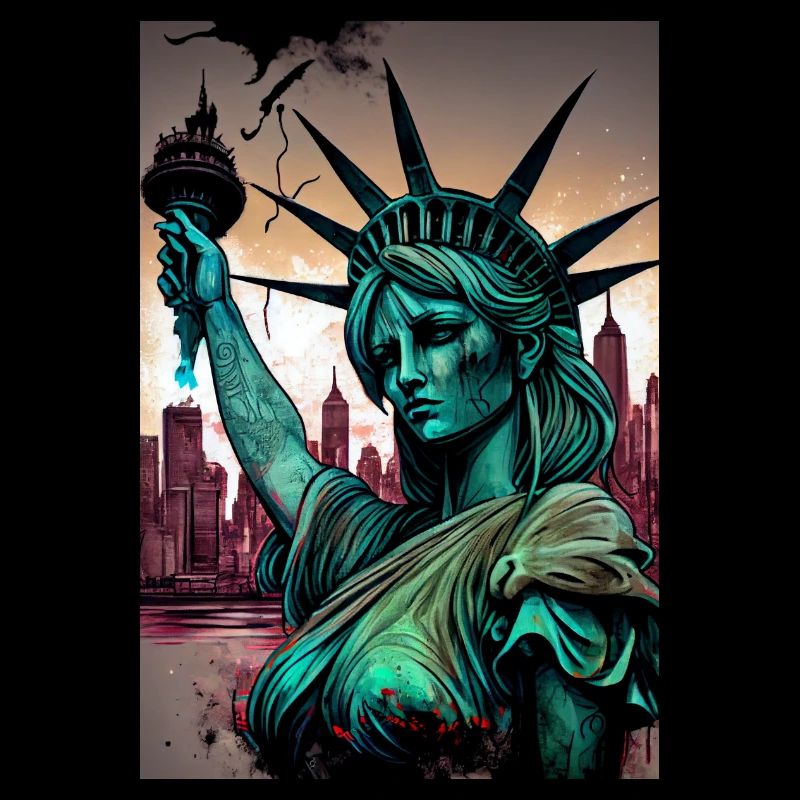 Lady Liberty New York Artwork