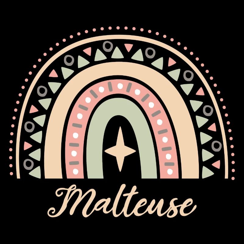 Cadeau Malteuse. Boho Rainbow malteuse.