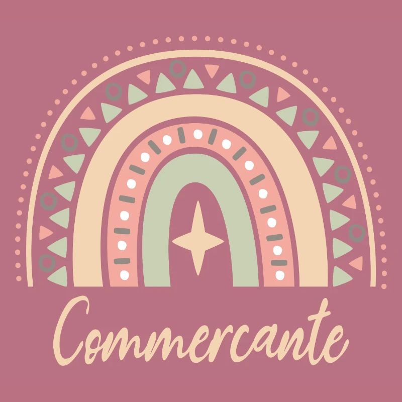 Cadeau Commerçante. Boho Rainbow commerçante.