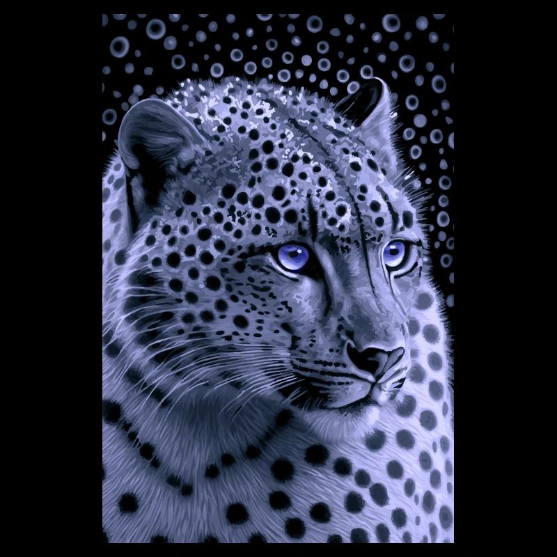 Schneeleopard Blaue Augen