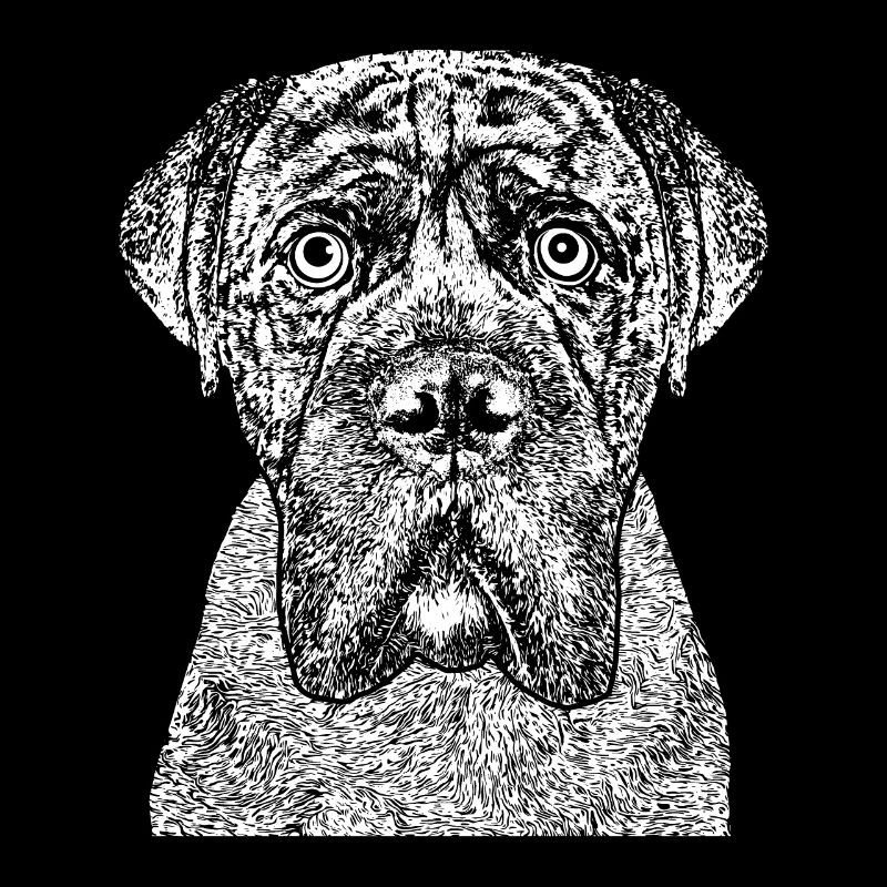 Porträt eines Boxer-Hundes im Comic-Stil.