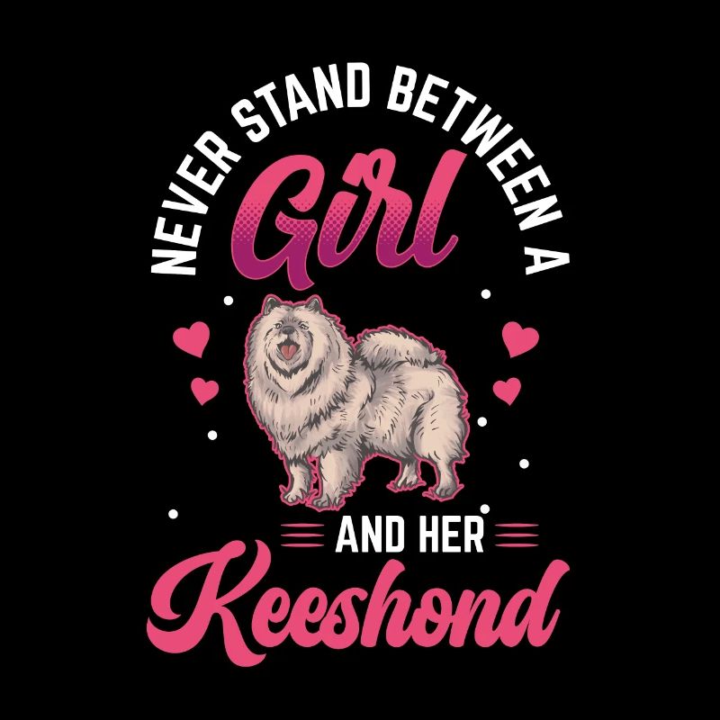 Mädchen und ihr Wolfsspitz Deutscher Keeshond